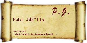 Puhl Júlia névjegykártya